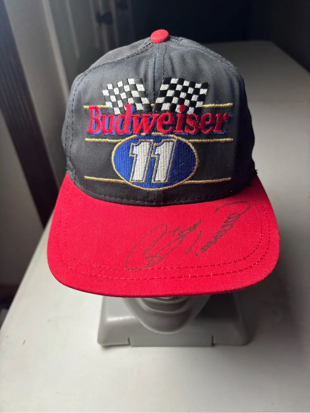 Bill Elliott #11 Budweiser Racing Team Race Hat NASCAR Cap Strapback autograph